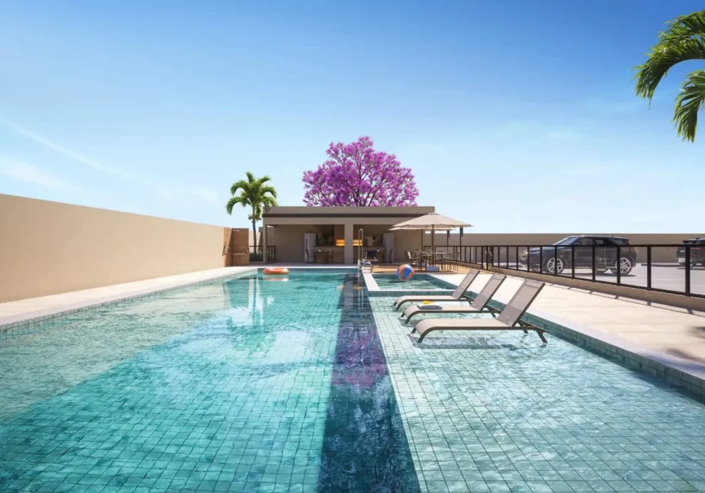 Piscina Adulto e Infantil com Deck Molhado Stanza Jardim Patamares