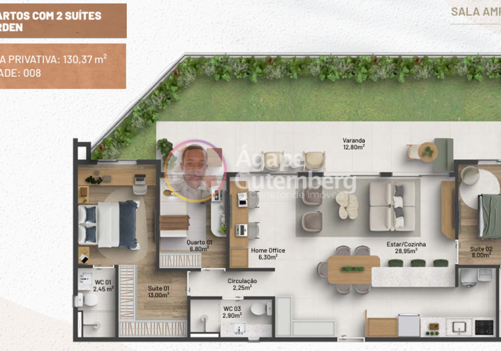 Apartamento 4 Quartos com 2 Suítes e Garden Itaparica Resorts Residences 3